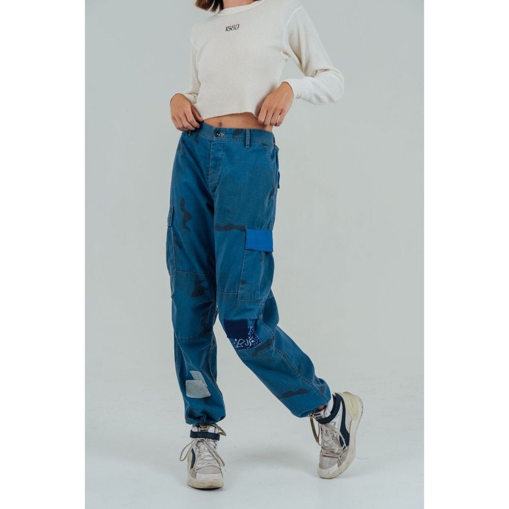 New Riley COBALT CAMO PATCHED UP CARGOS Size L